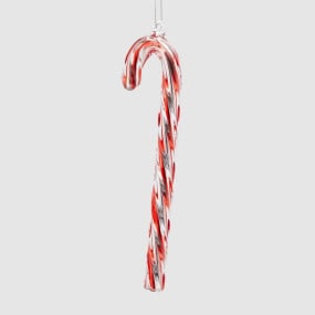 Decoração Candy Cane Vidro 20cm